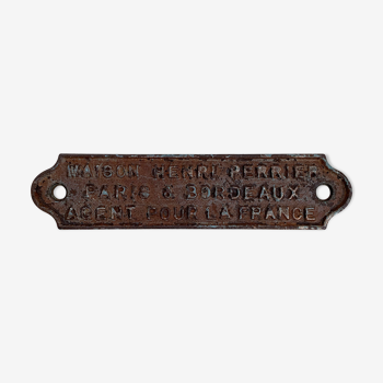 Small industrial agricultural plaque Henri Perrier
