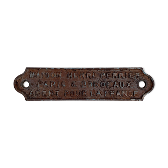 Small industrial agricultural plaque Henri Perrier