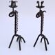 Paire de bougeoir Vintage fer forgé zoomorphe girafe