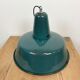 Lampe d'usine industrielle en émail vert, années 1960