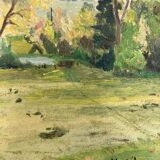 Oil on vintage panel