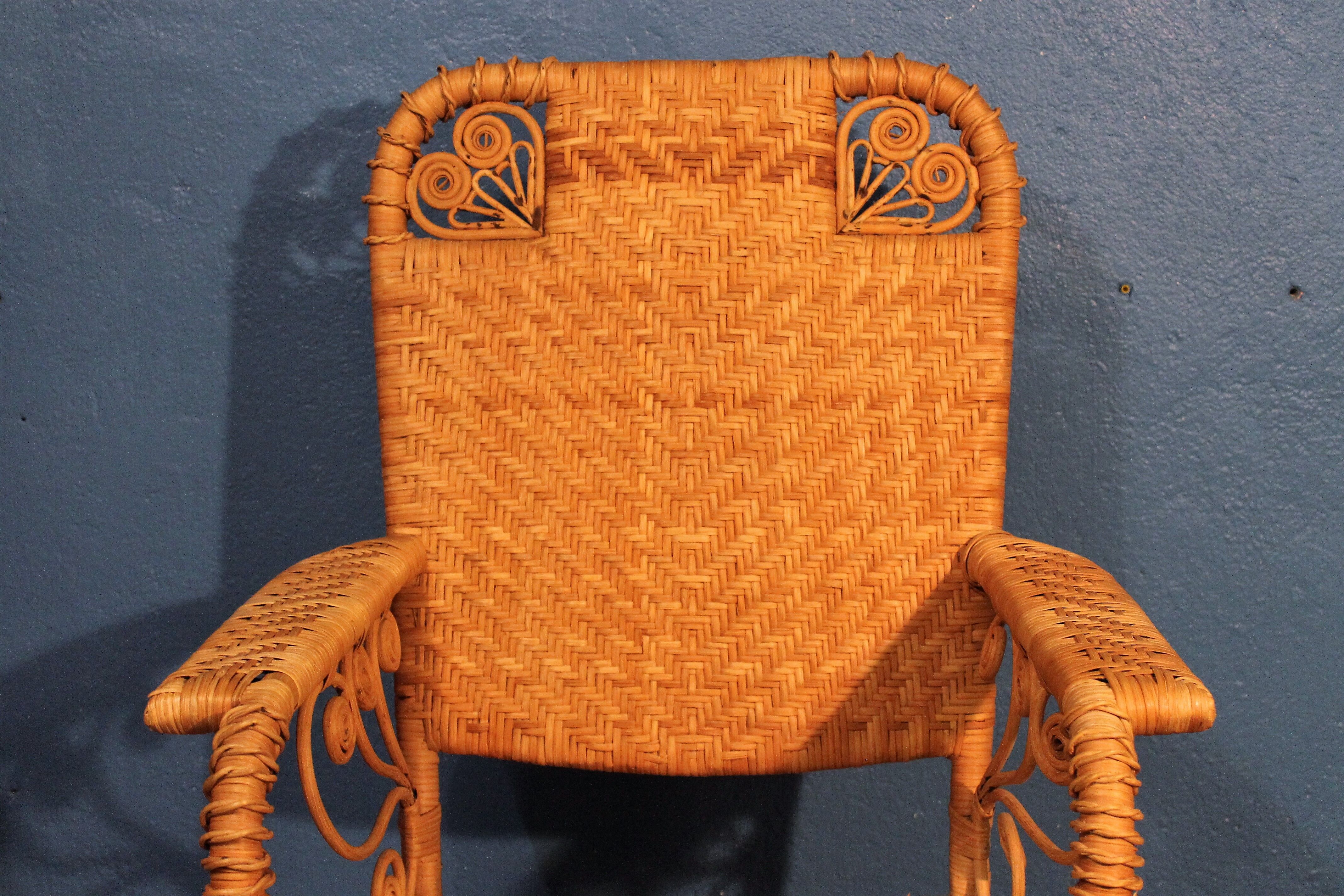 Pair of rattan armchairs "Peacock" 1970