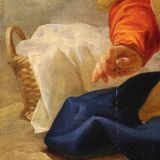 Antique Italian painting from the 18th century, Saint Joseph and the Virgin