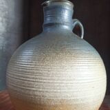 Vintage large pitcher vase in artisanal stoneware.