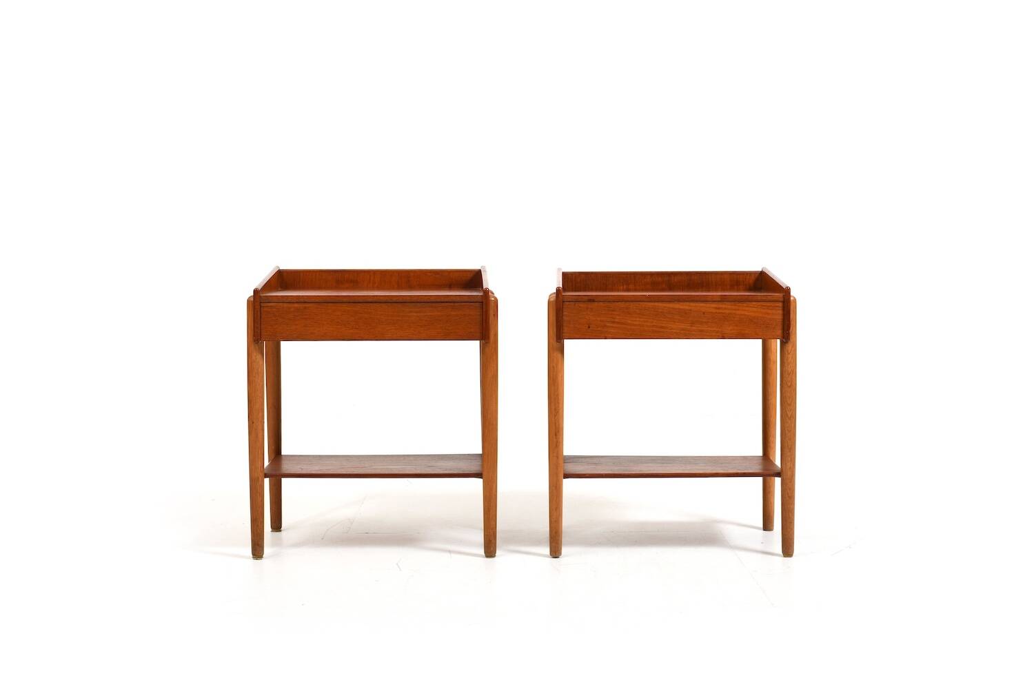 Teak and Oak Nightstands by Børge Mogensen 1950s.