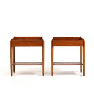 Teak and Oak Nightstands by Børge Mogensen 1950s.