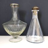 Two glass carafes