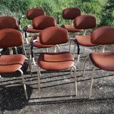 Set of 8 armchairs and chairs 420-44 Strafor-Steelcase