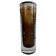 Decorative Glass cylinder Vase, Amber shades and bubbles, 1970s