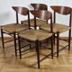 Série de 4 chaises scandinave Peter Hvidt – teck & corde - Années 60