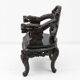 Pair of Chinese Qing Dynasty Carved Dragon Armchairs,Ebonized Hardwood,19th