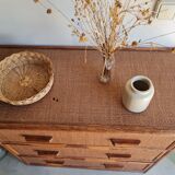 Vintage rattan chest of drawers