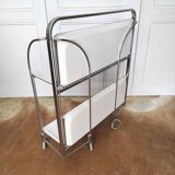 Vintage foldable white bar trolley