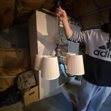 Ceiling lamp in wood and wrought iron vintage
