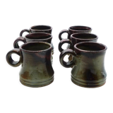 Set of six stoneware mugs