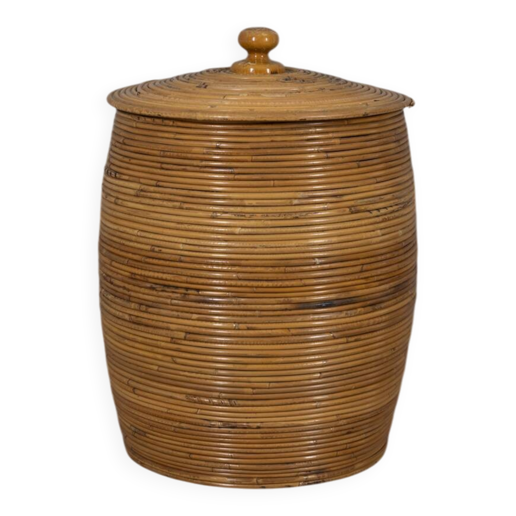 Vintage 1960s Italian design bamboo storage basket