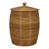 Panier de rangement en bambou au design italien vintage des années 1960