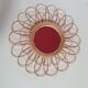 Vintage wicker sunrattan mirror diam 56 cm