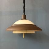 Brown and beige mid-century Dijkstra space age pendant lamp