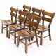 Set of 6 brutalist oak spanish dining chairs 1950