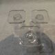 3 white wine glasses 11cl Daum crystal with square art deco base h 9.3cm