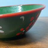 Glazed sheet metal bowl