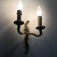 Old pair of double wall sconces in bronze.