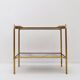 Two-tier side table with eglomisé mirror by Maison Jansen, French.