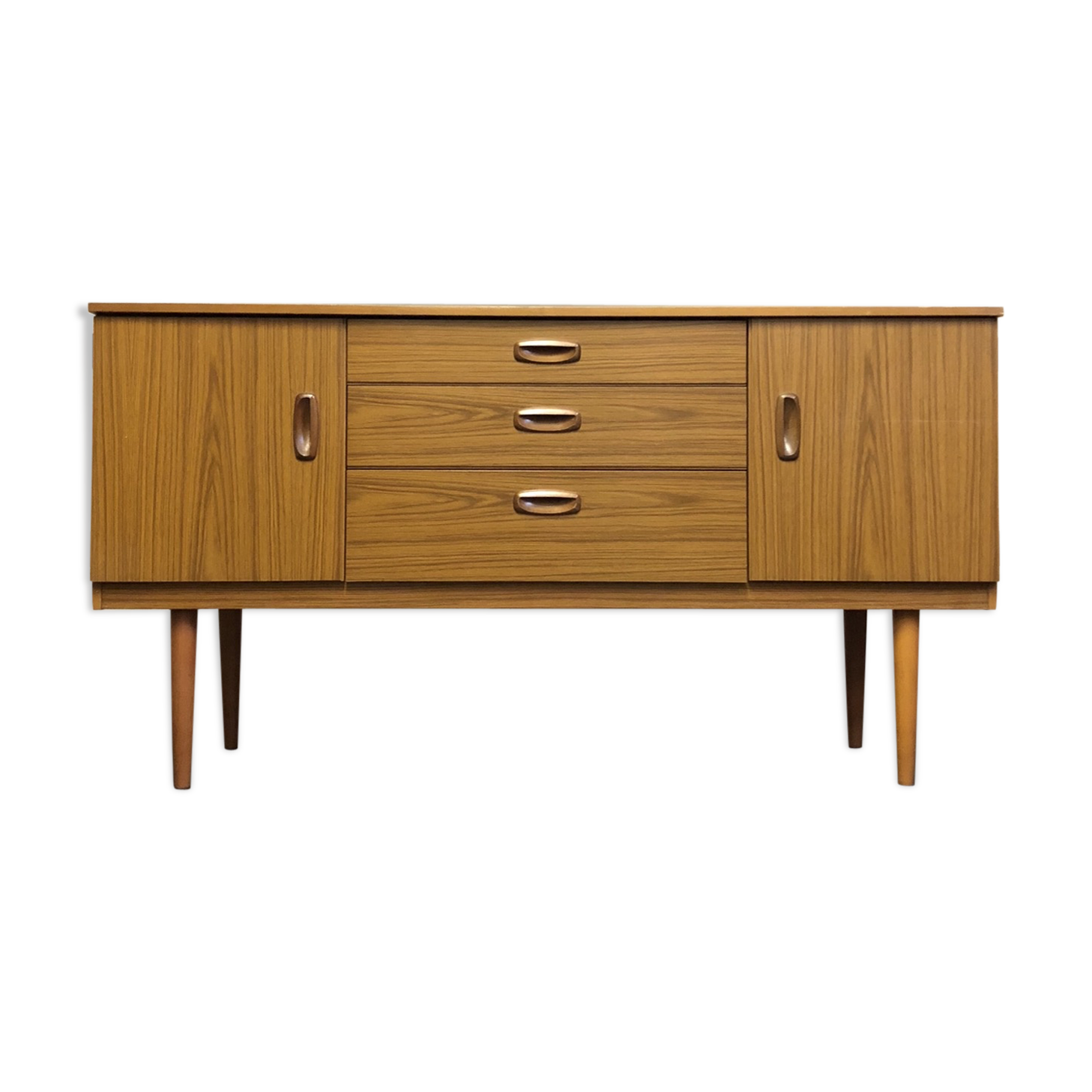 Vtg Mid Century Sideboard Danish Scandinavian Design Retro 70s Teak Drawers