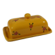Glazed and decorated ceramic butter dish