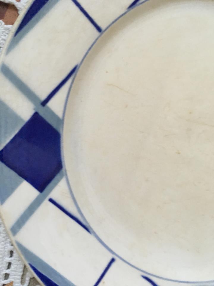 Composition of eight blue plates