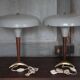 Pair of tripod lamps, 1950s design, bedside lamp, decor.