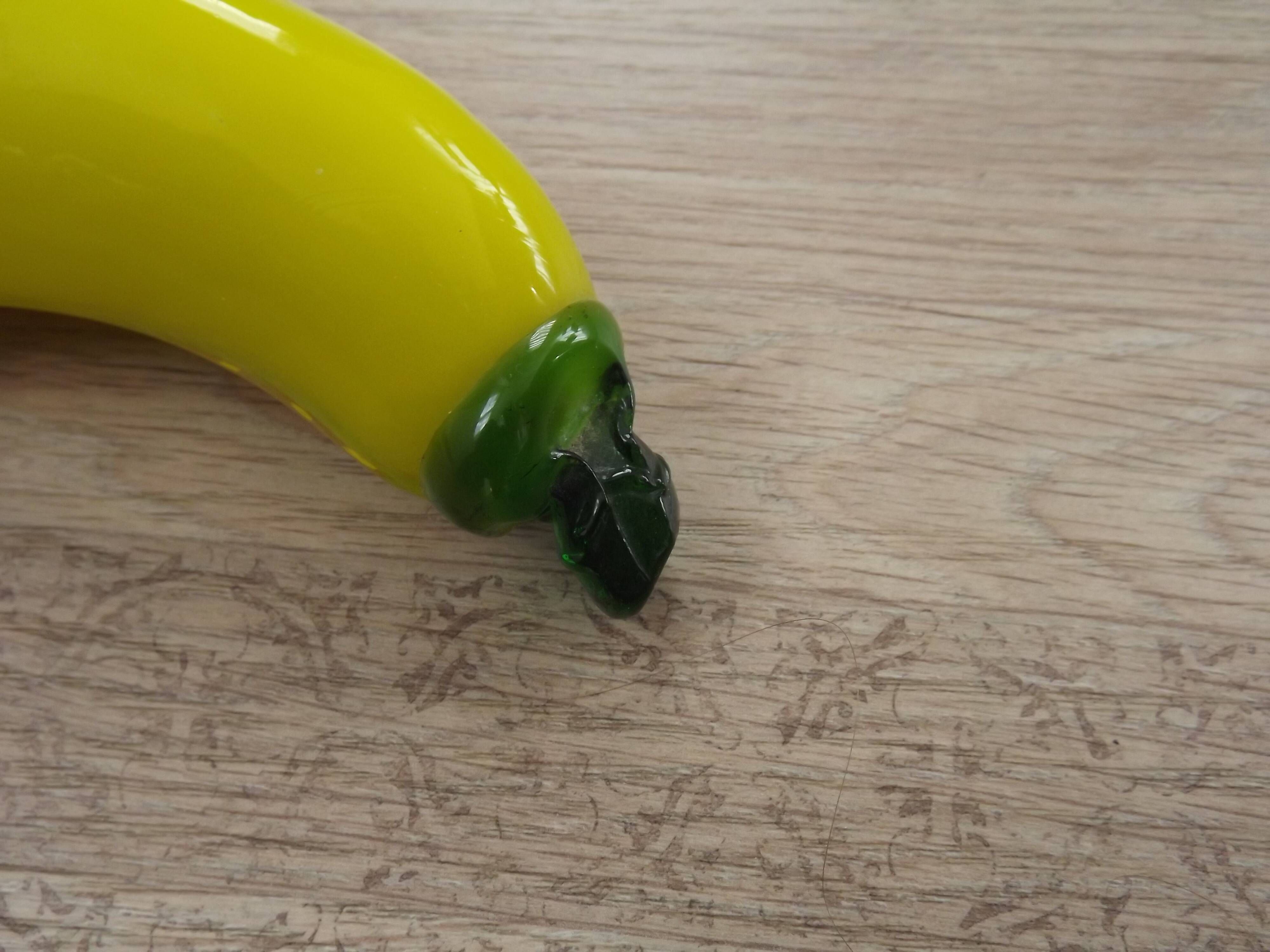 Vintage Murano Glass Fruit In The Shape Of A Yellow Banana 4990