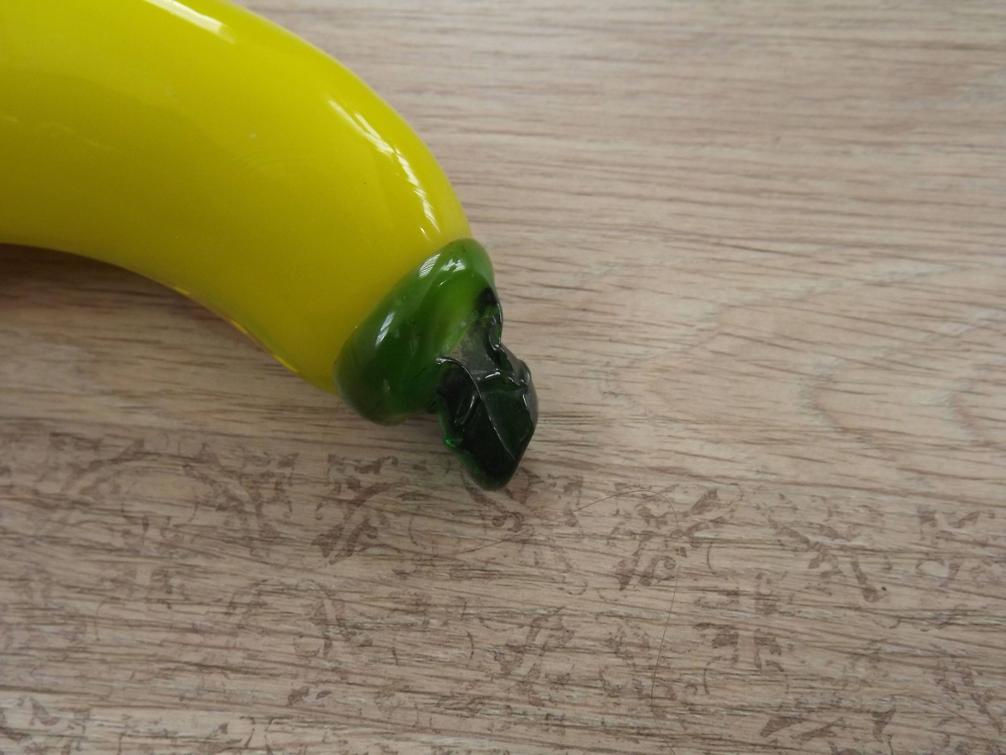 Vintage Murano Glass Fruit In The Shape Of A Yellow Banana 4990