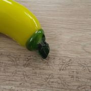 Vintage Murano Glass Fruit In The Shape Of A Yellow Banana 4990