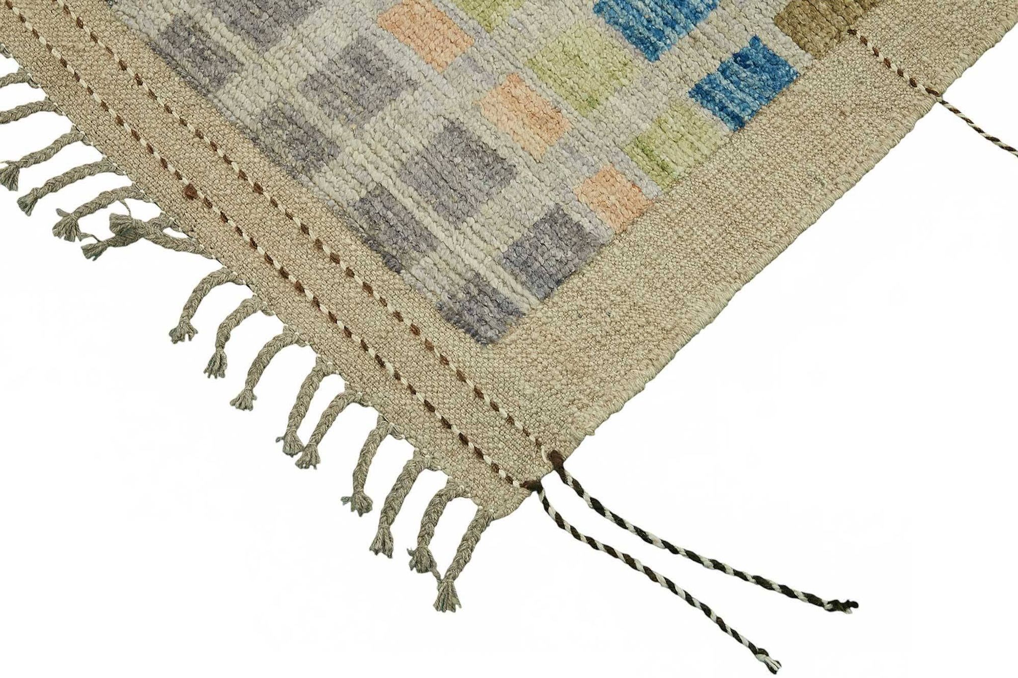 Handwoven Turkish Rustic 211 cm x 305 cm Multicolor Wool Carpet