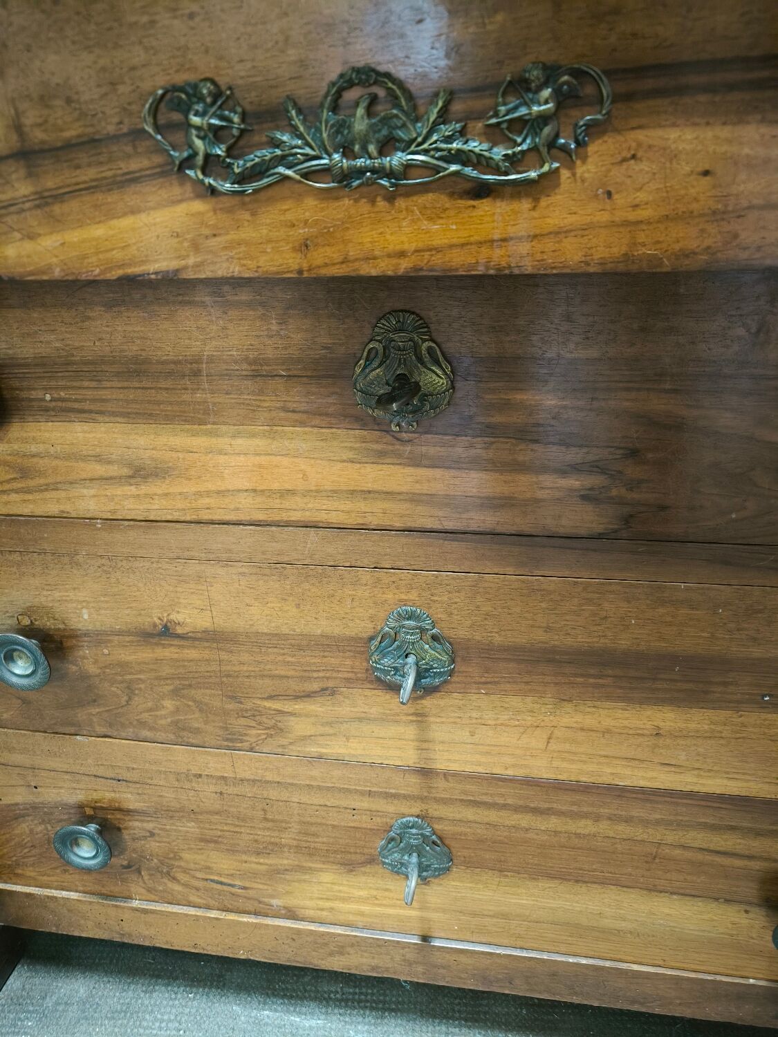 Empire period walnut chest of drawers