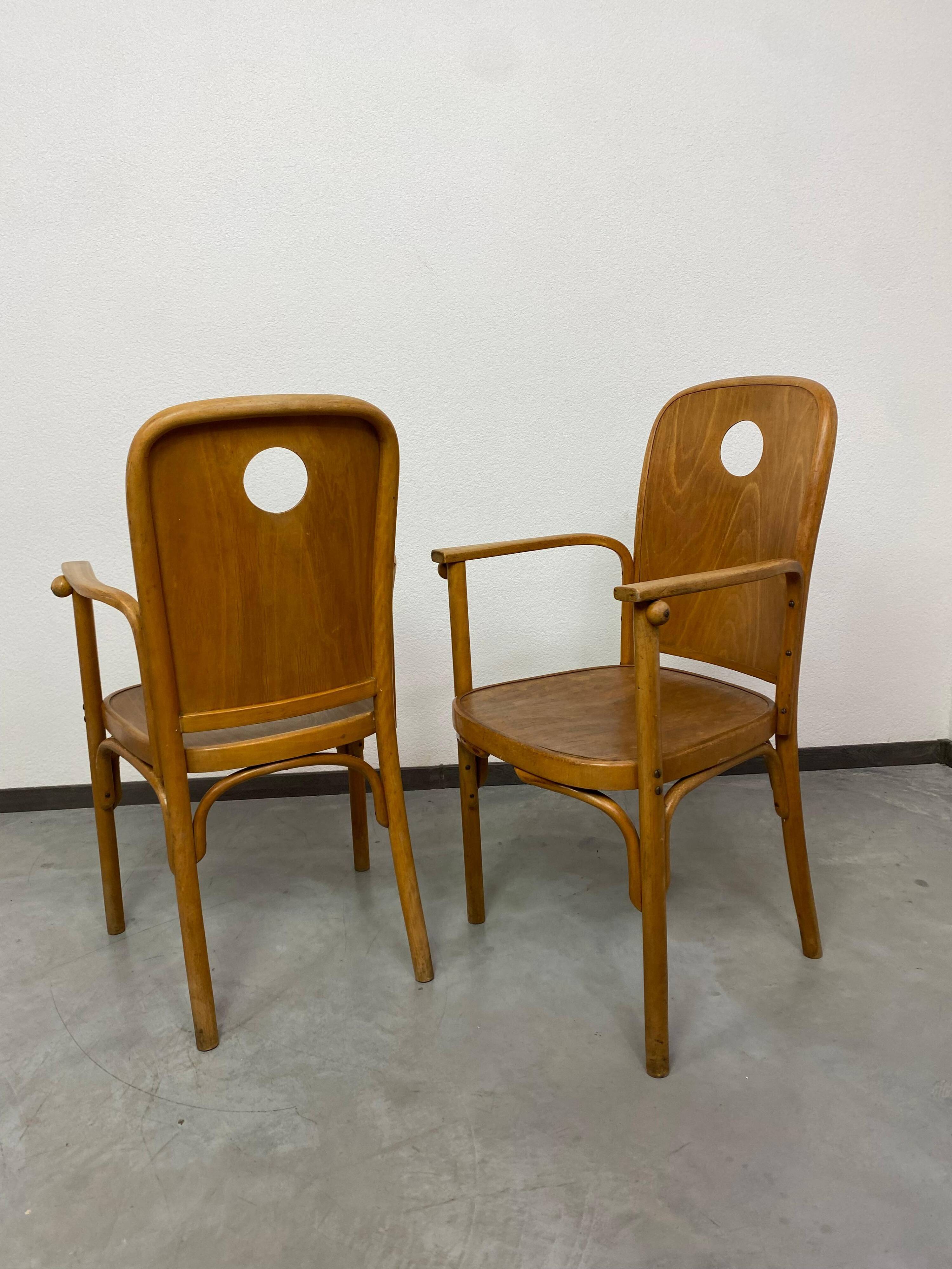 Very rare armchairs no. 813 /1F by Josef Hoffmann for Jacob Josef Kohn