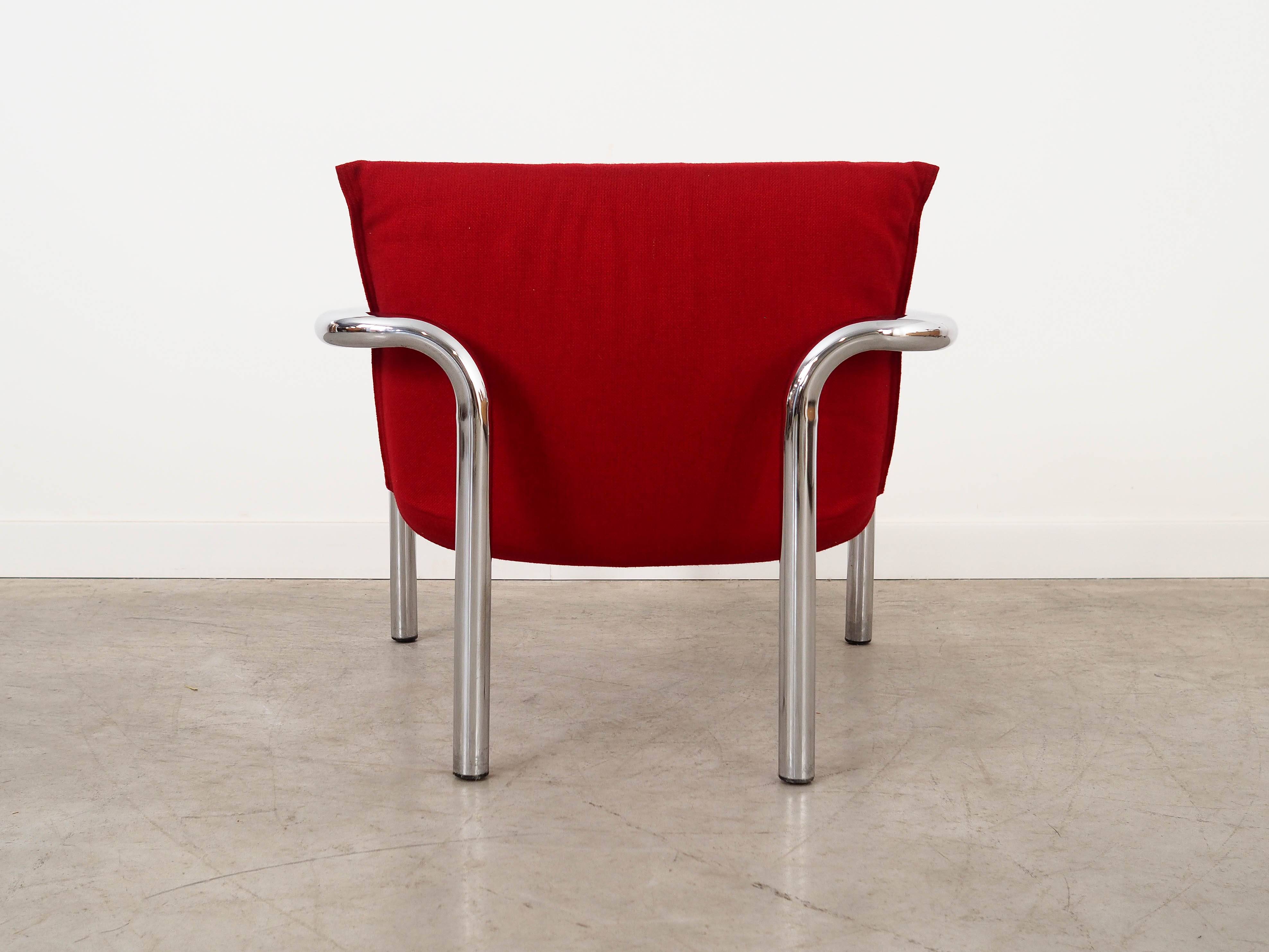 Red armchair, Italian design, 1970s, made in Italy