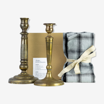 2 candle holders and 2 tea towels — All fire all flame #50