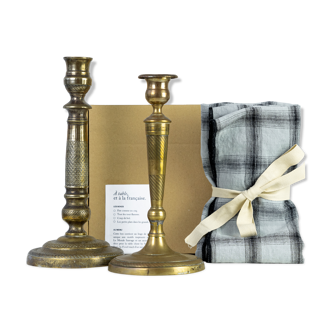 2 candle holders and 2 tea towels — All fire all flame #50