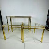 3 tables en laiton, 1980