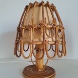 Pair of vintage bamboo lamps