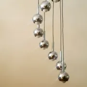 Wortmann & Filz cascade pendant lamp in chrome, Germany 1970