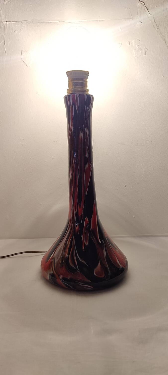 Lampe de table cristal. Italie, années 1970.