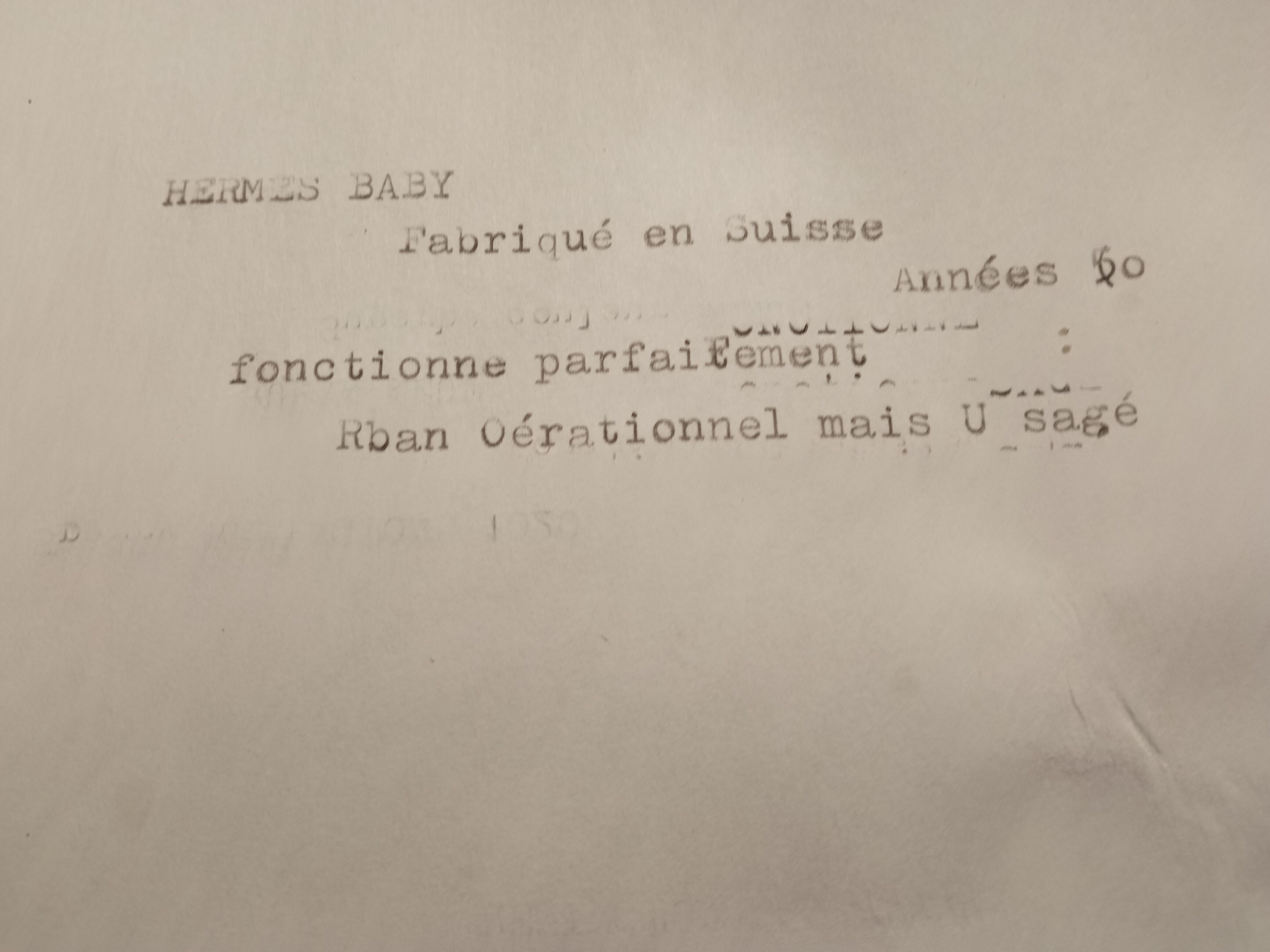 Typewriter Hermes baby maillard sa yverdon made in switzerland