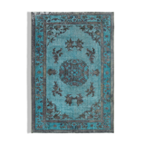 Hand-knotted contemporary oriental 1980s 200 cm x 291 cm blue carpet