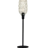 Table lamp with bubbled tubular glass shade