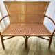 Banquette fauteuil en rotin vintage