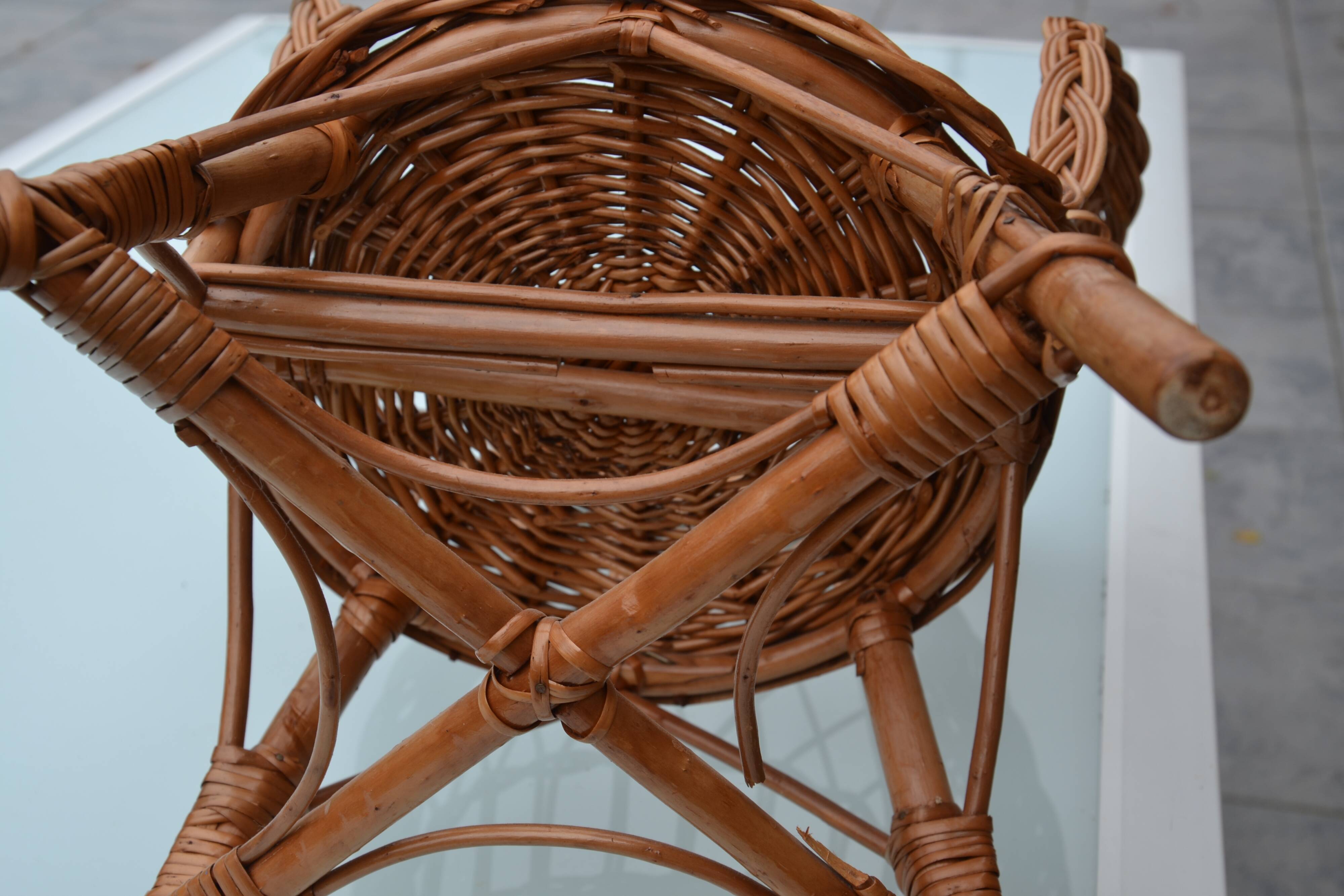 Rattan children's chair from the 60s and 70s